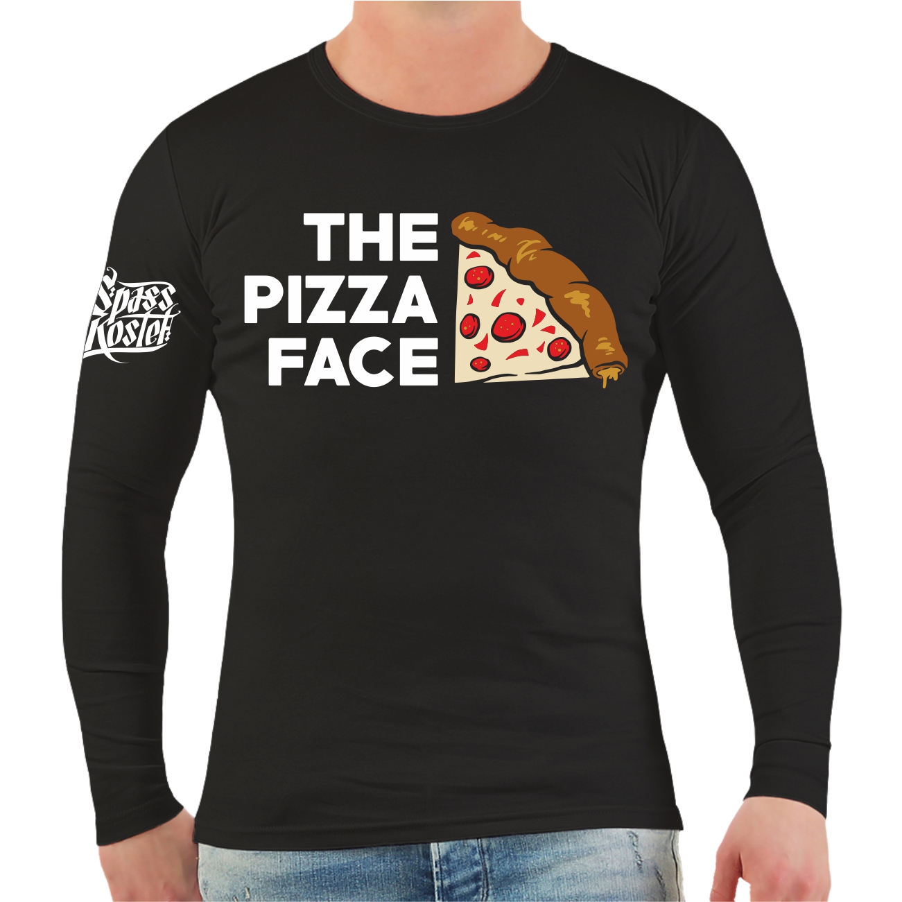 Spass Kostet Männer Longsleeve The Pizza Face