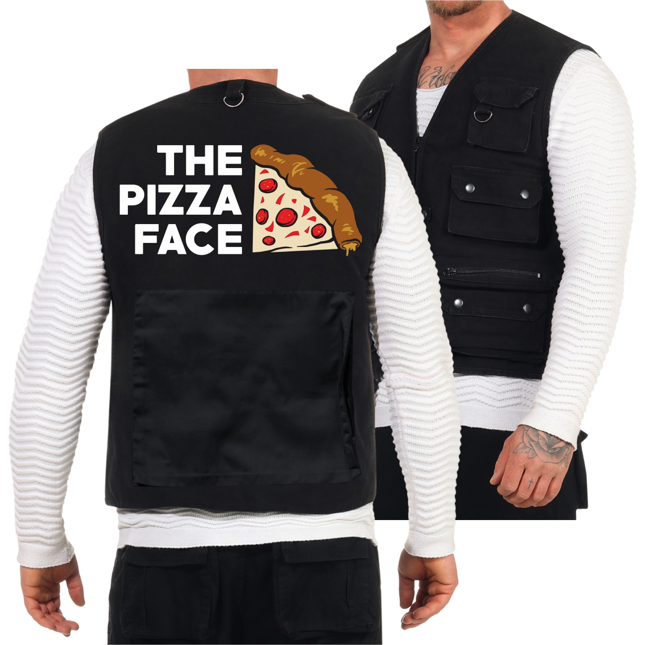 Spass Kostet Weste mit vielen Taschen The Pizza Face