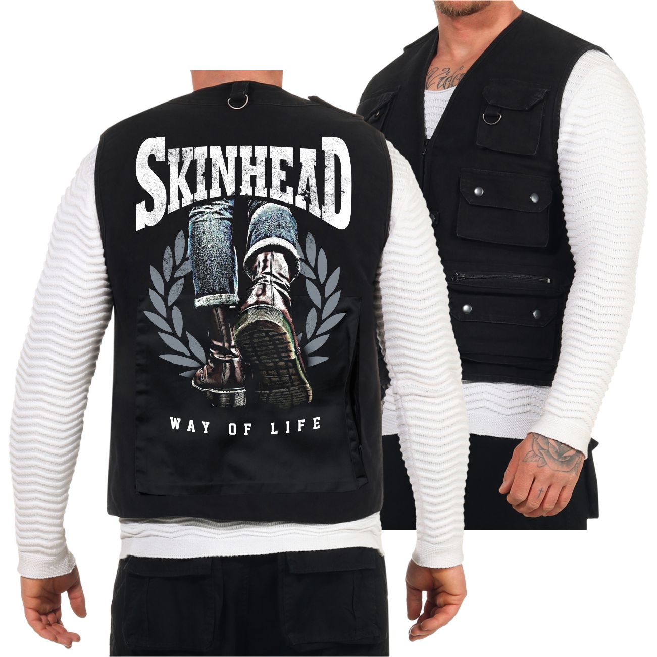 Spass Kostet Weste mit vielen Taschen Skinhead - a way of life