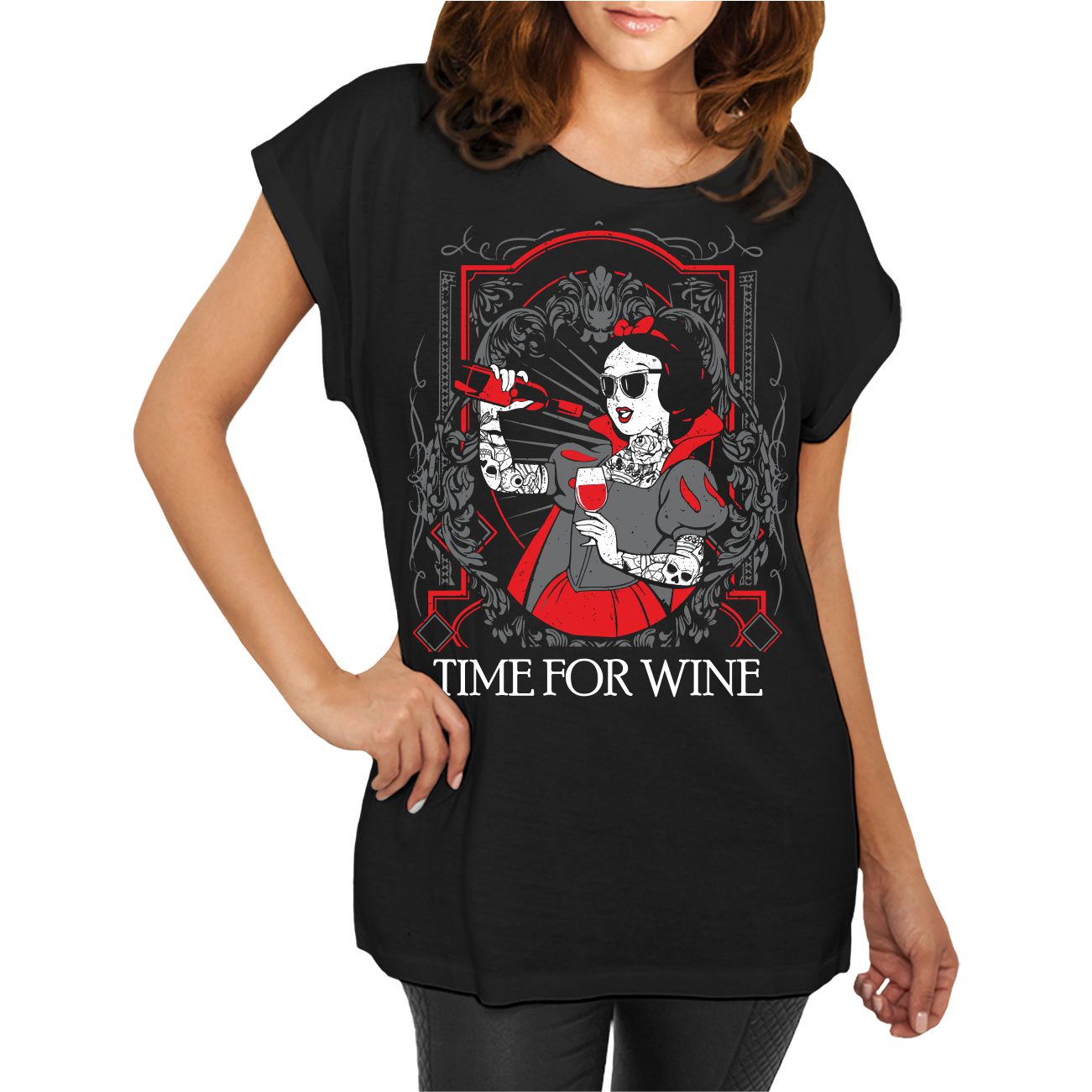 Spass Kostet Longshirt Damen weit geschnitten Time for Wine