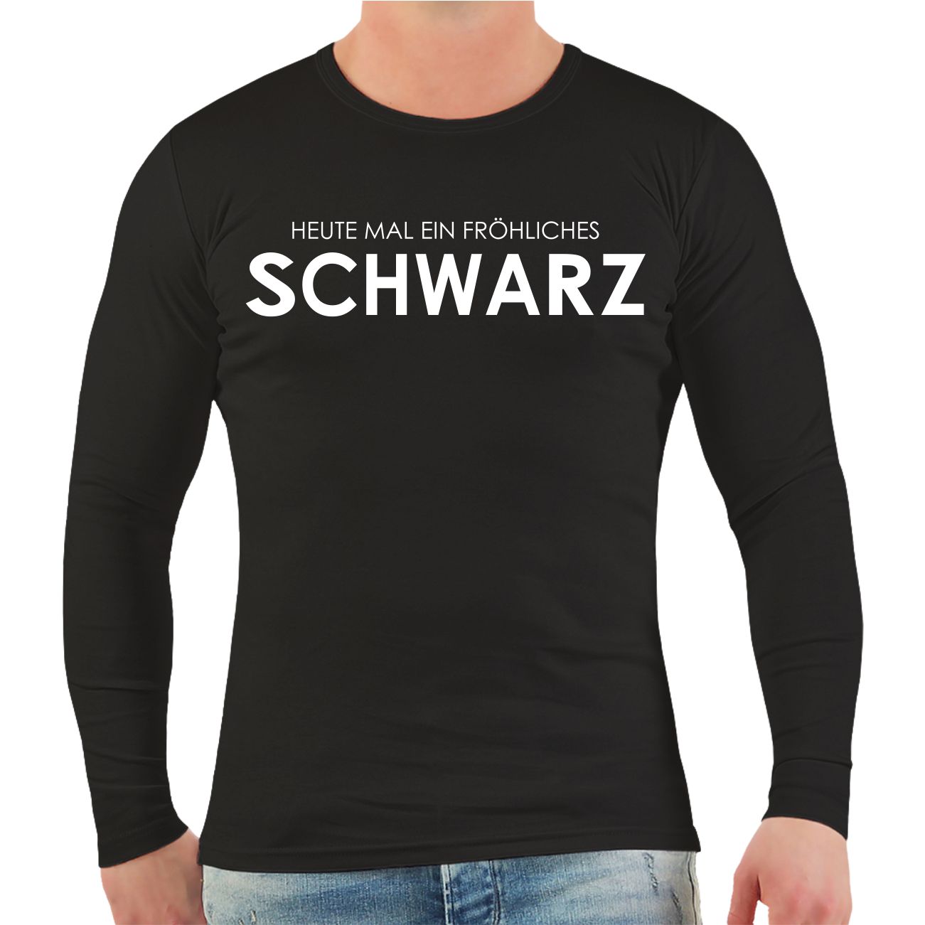 Spass Kostet Männer Longsleeve Heute mal ein fröhliches Schwarz