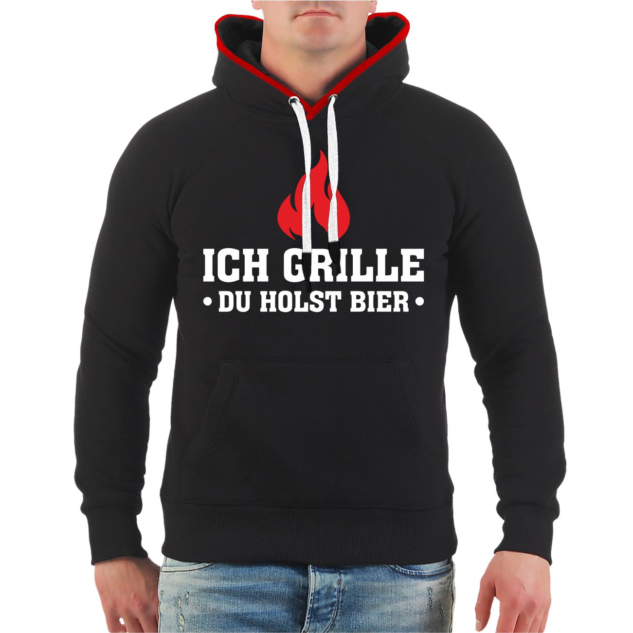 Spass Kostet 3 farbiger Kapuzenpullover ICH GRILLE du holst Bier