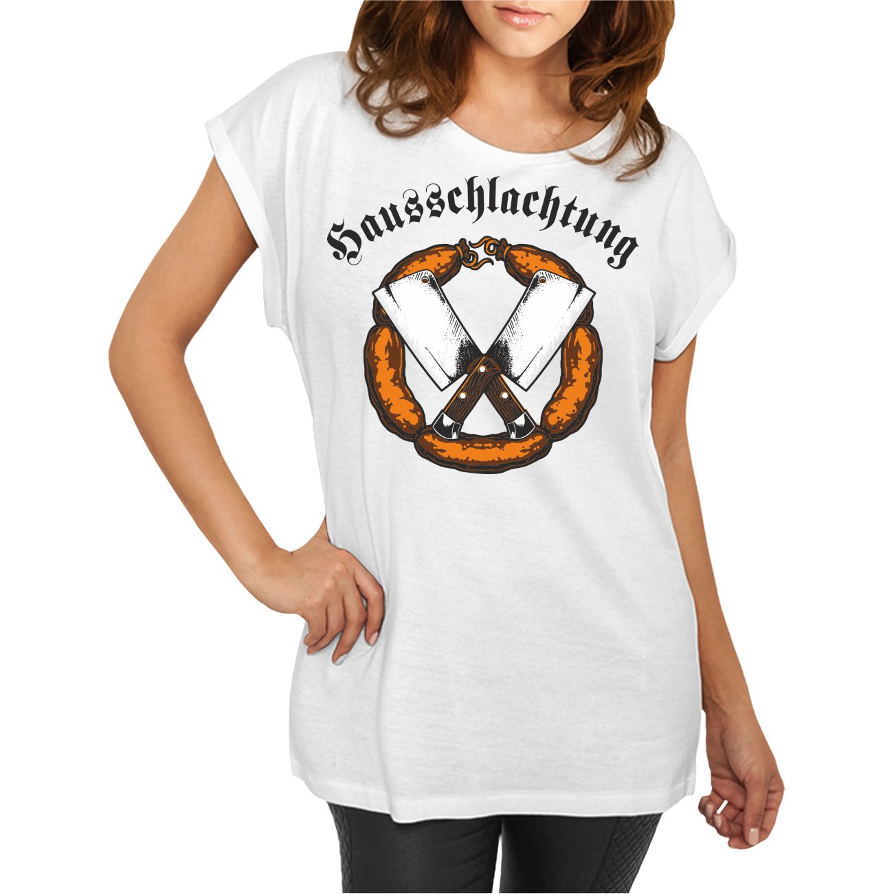 Spass Kostet Longshirt Damen weit geschnitten Hausschlachtung