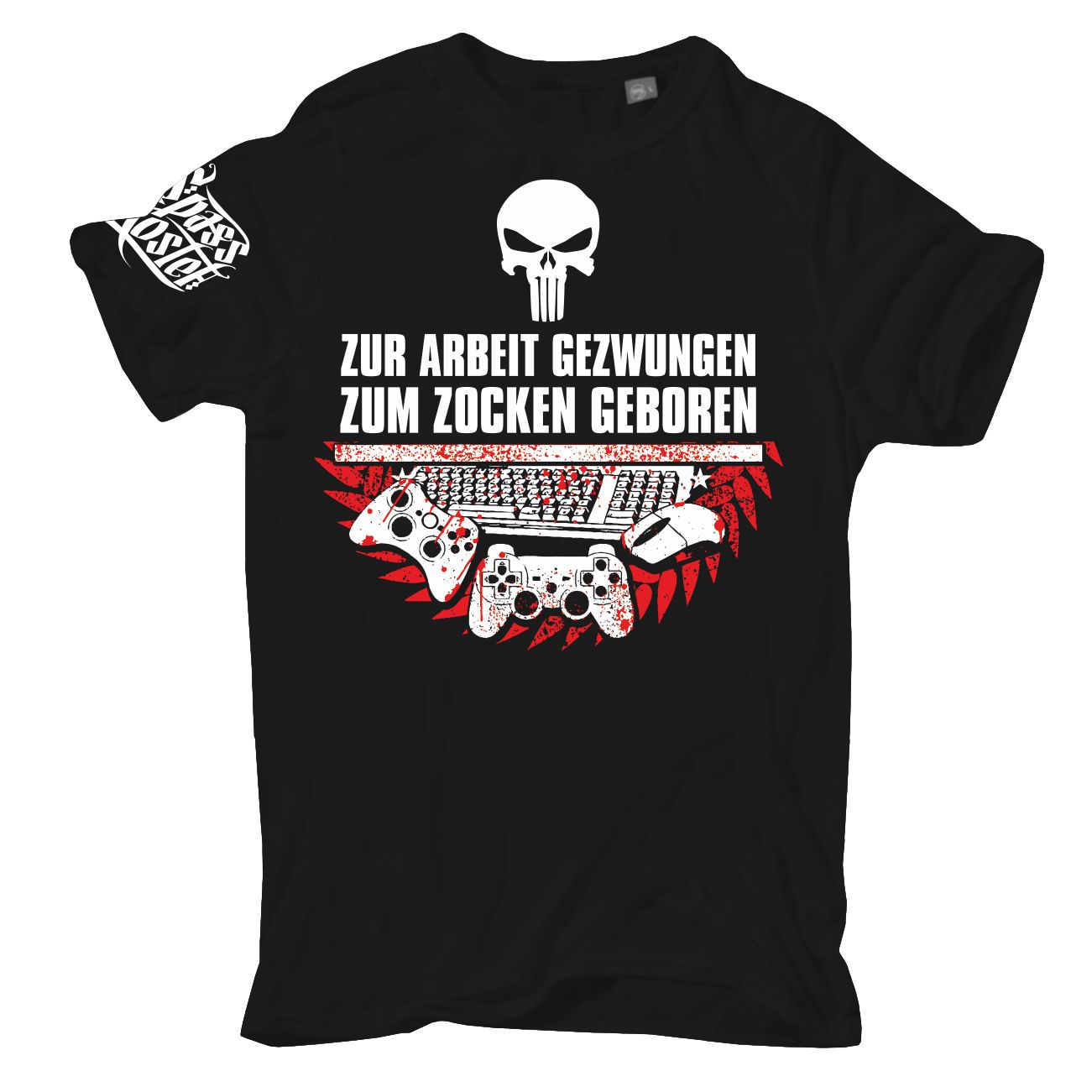 Spass Kostet Übergrößen Männer T-Shirt Zur Arbeit gezwungen zum ZOCKEN geboren 3XL bis 8XL