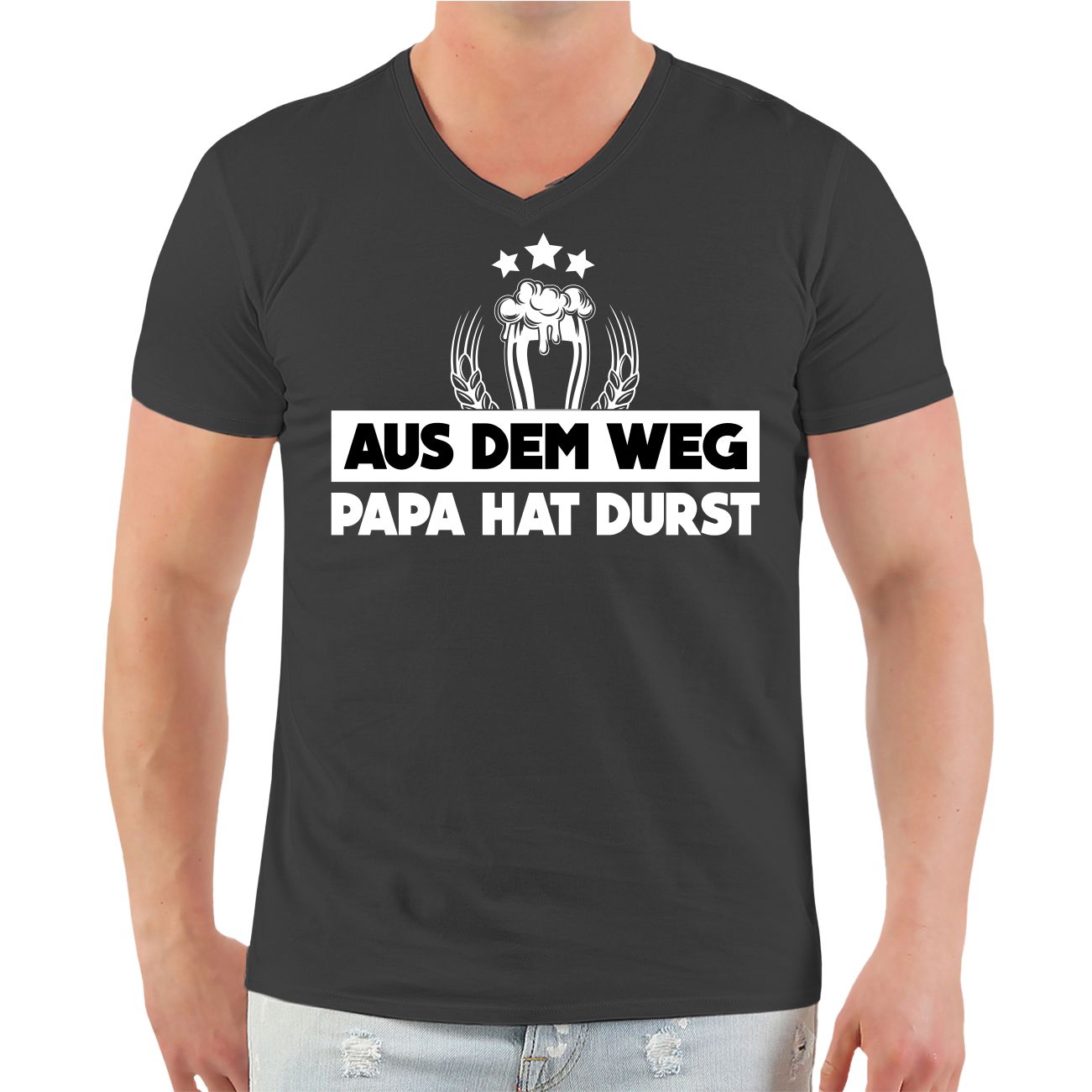 Spass Kostet Herren VNECK TShirt Aus dem Weg PAPA HAT DURST