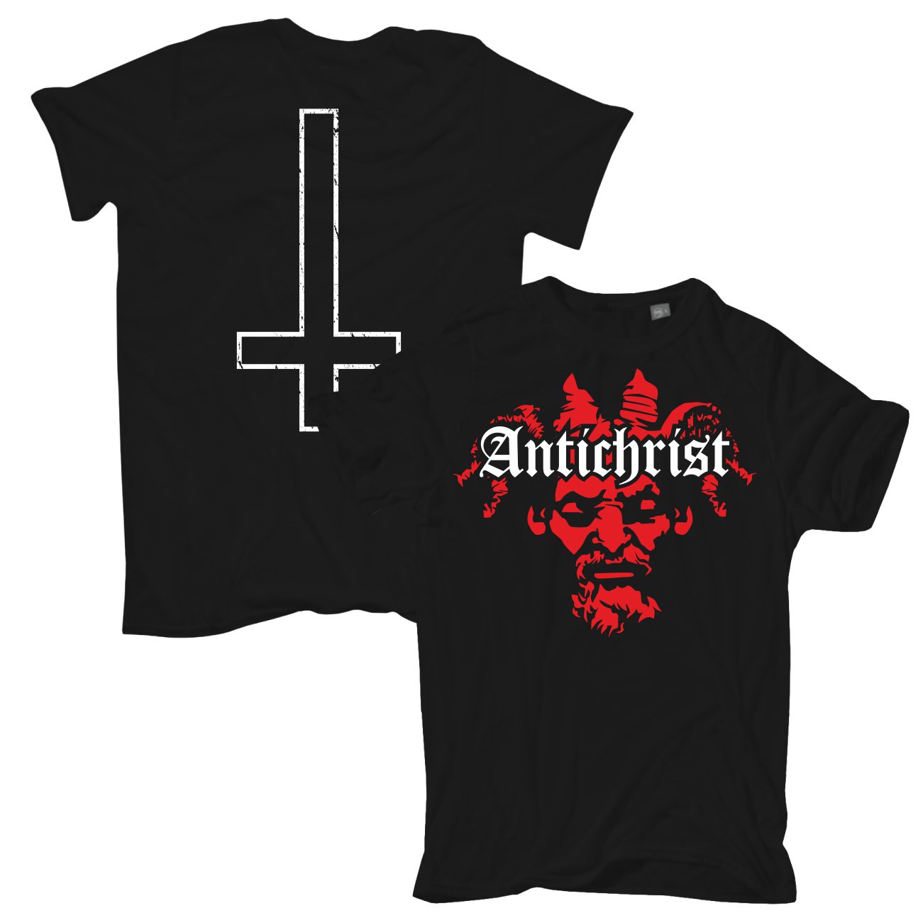 Spass Kostet Übergrößen Männer T-Shirt Antichrist mit Rückendruck 3XL bis 8XL