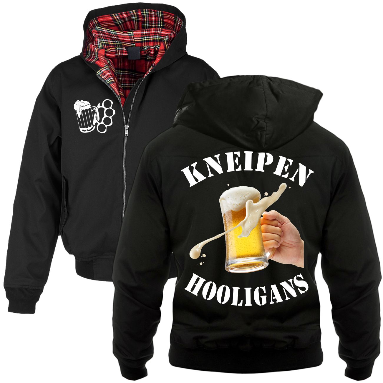 Spass Kostet Harrington Jacke mit Kapuze Kneipenhooligans