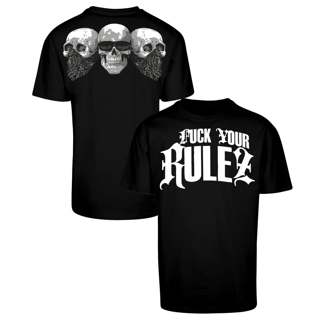 Spass Kostet Männer OVERSIZE T-Shirt Fuck your Rulez Skull Crew S bis 5XL