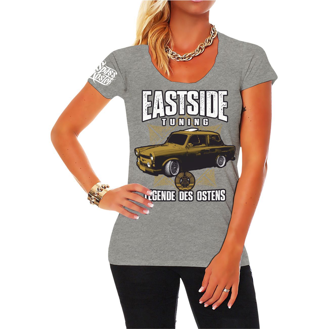 Spass Kostet Frauen T-Shirt DDR Eastside Tuning Legende des Ostens