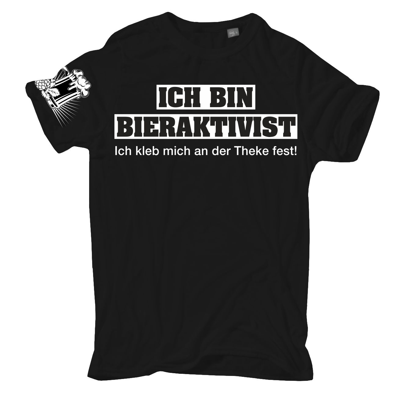 Spass Kostet Übergrößen Männer T-Shirt Bieraktivist Ich kleb mich an der Theke fest 3XL bis 8XL