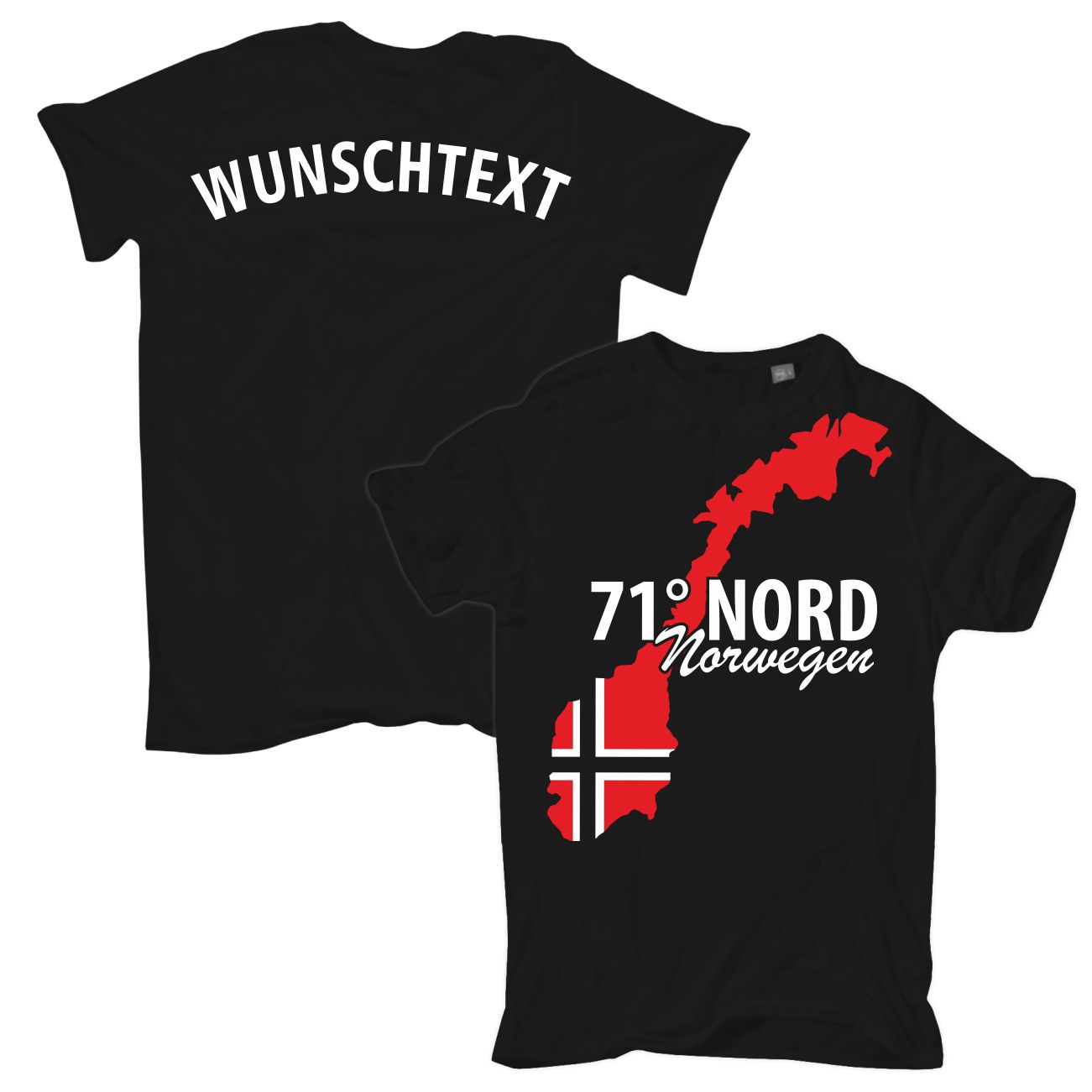 Spass Kostet Übergrößen Männer T-Shirt WUNSCHTEXT 71 Grad Nord NORWEGEN 3XL bis 8XL