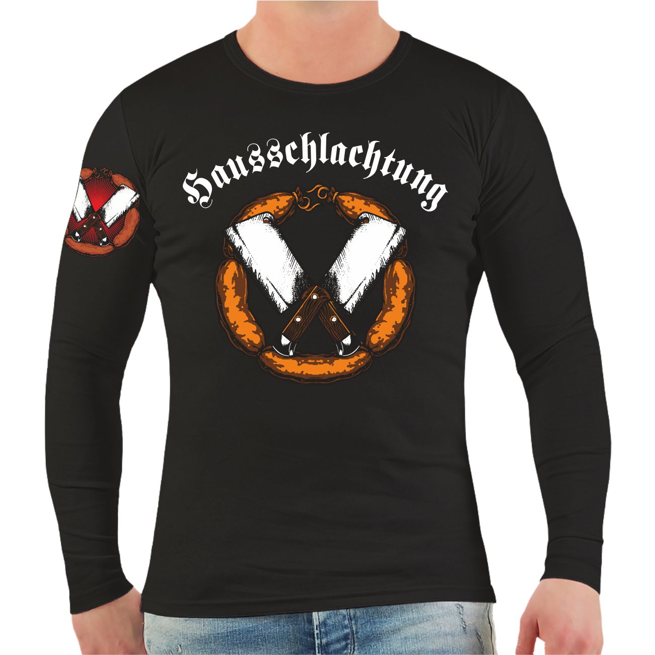 Spass Kostet Männer Longsleeve Hausschlachtung Fleischer Metzger