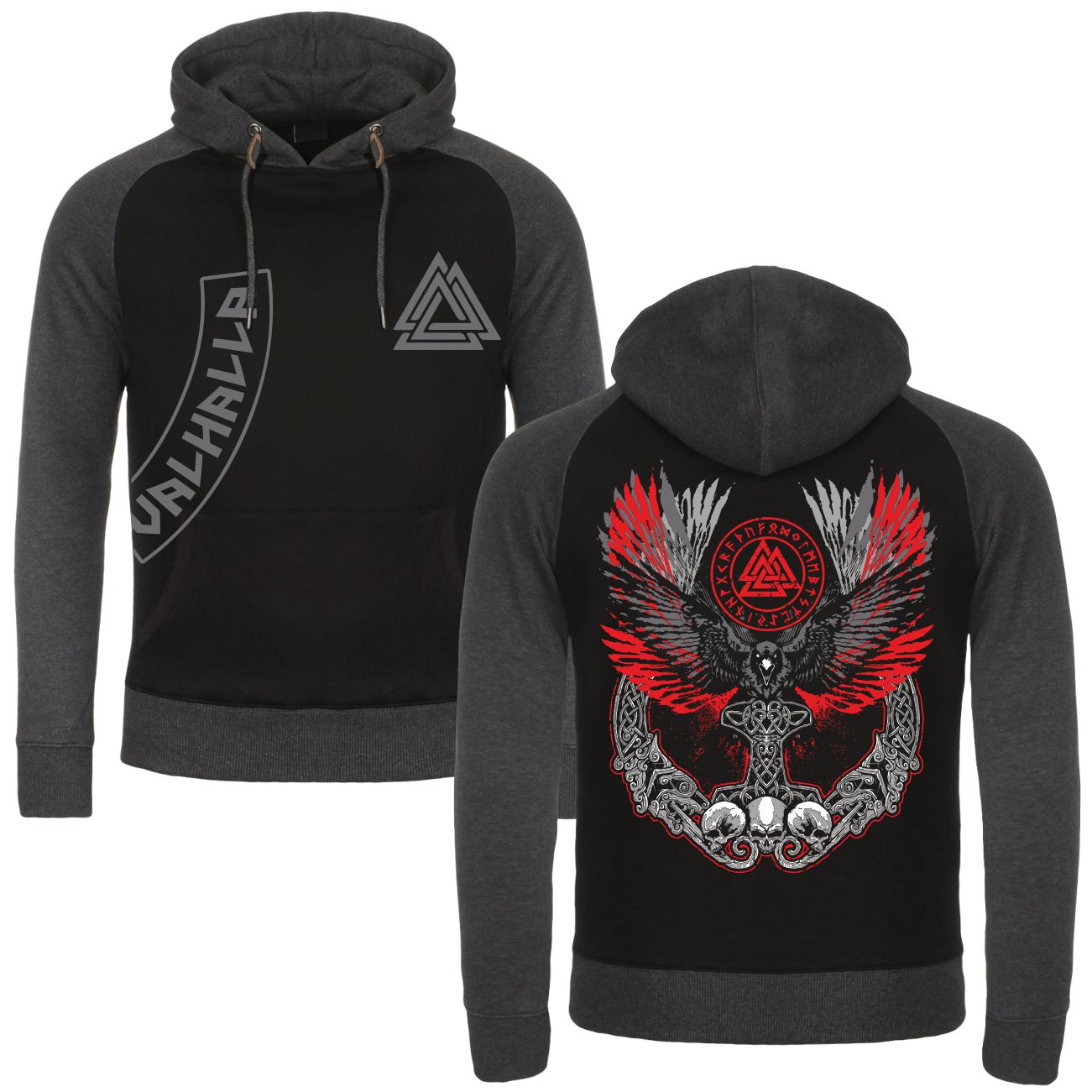 ENLACHIC Heren Viking Tattoo 3D digitale print hoodies pullover