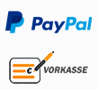 Zahlungsarten: PayPal, Vorkasse
