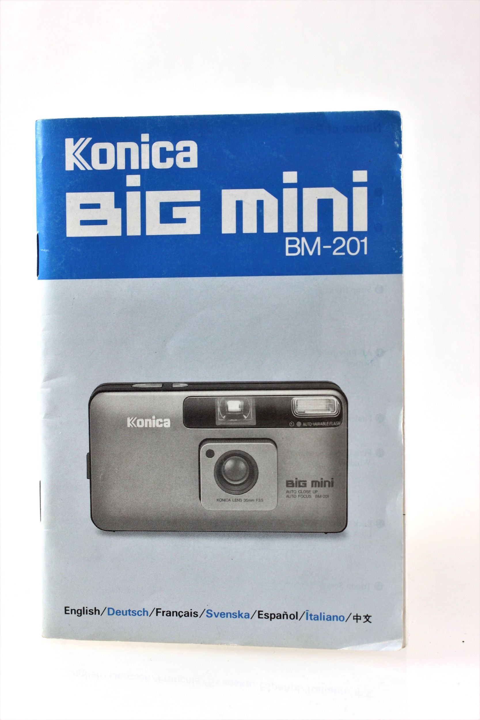 Konica BIG mini ビックミニ bm-201 取扱説明書・ケース付き