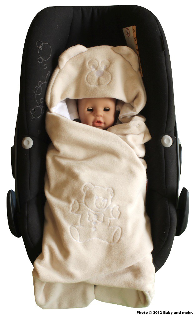 ByBoom Baby Einschlagdecke Sommer, außen Fleece, innen 100% Baumwolle