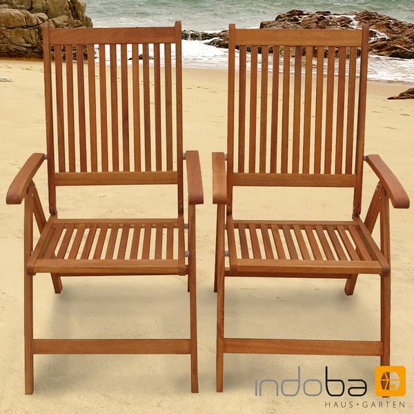 2x Gartenstuhl Balkonstuhl Hochlehner verstellbar Terrassenstuhl