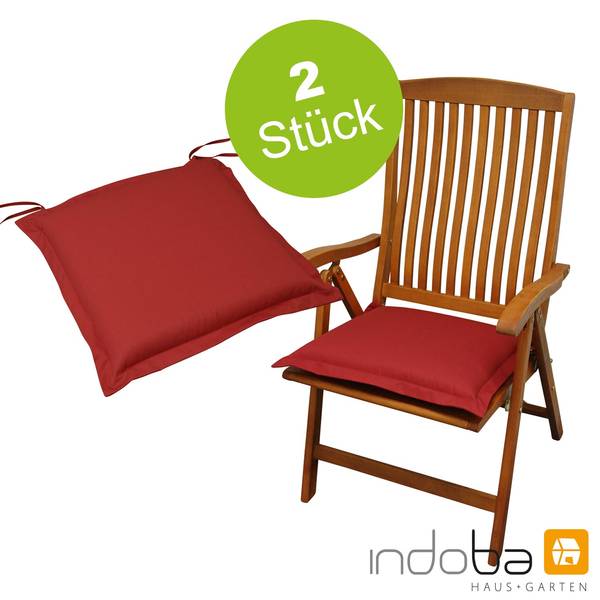 2 x indoba - Sitzkissen Serie Premium - extra dick - Rot