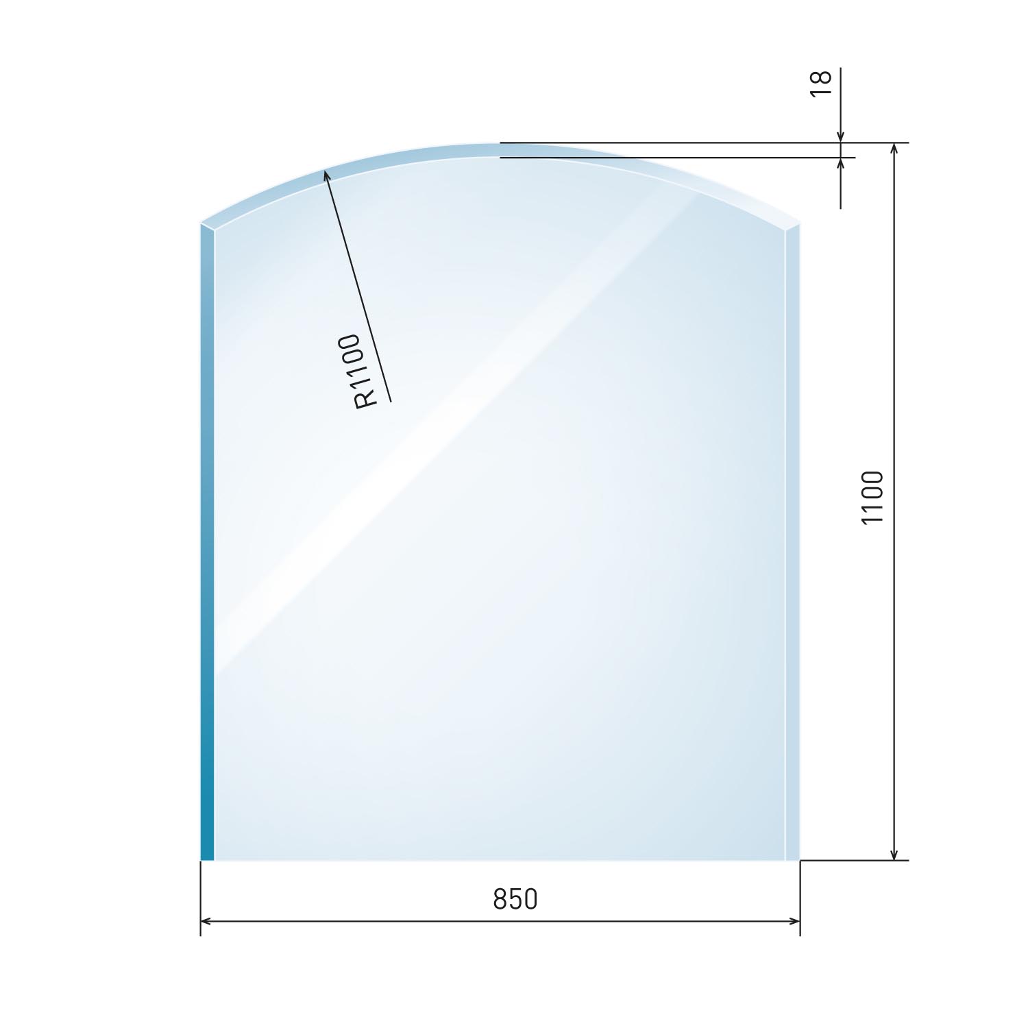 glasbodenplatte 6 mm zunge flach 2 inkl facette facette