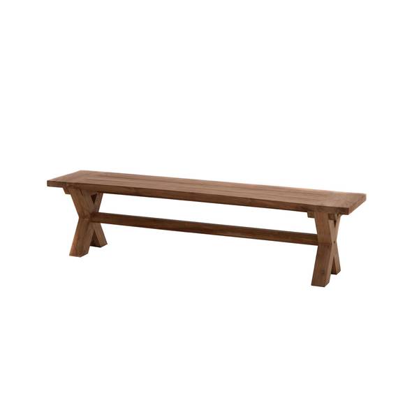 Gartenbank, Sitzbank, rustikale Teak Holz Bank 220 cm - Lincoln von