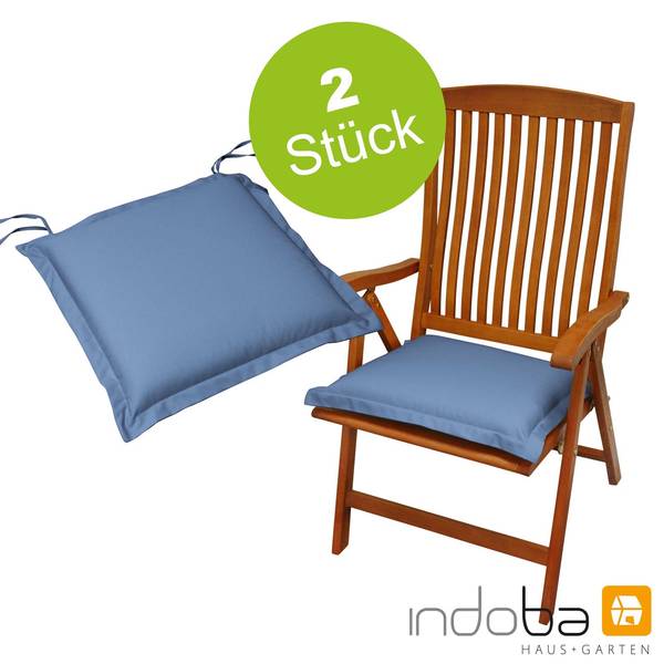 2 x indoba - Sitzkissen Serie Premium - extra dick - Blau