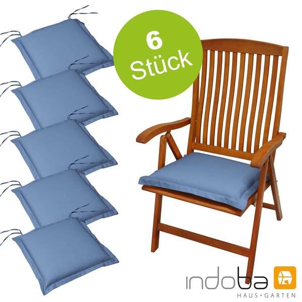 6 x indoba - Sitzkissen Serie Premium - extra dick - Blau