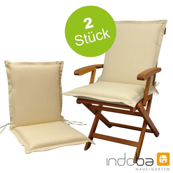 2 x indoba - Sitzauflage Niederlehner Serie Premium - extra dick - Beige