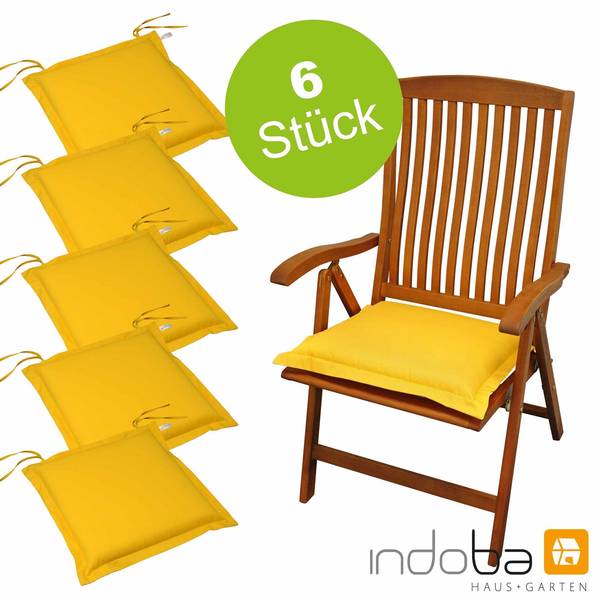 6 x indoba - Sitzkissen Serie Premium - extra dick - Gelb