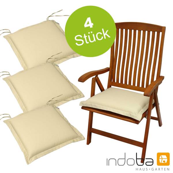 4 x indoba - Sitzkissen Serie Premium - extra dick - Beige