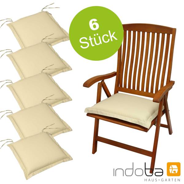 6 x indoba - Sitzkissen Serie Premium - extra dick - Beige