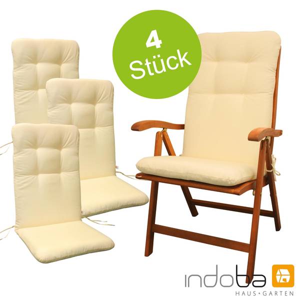 4 x indoba - Sitzauflage Hochlehner - Serie Relax - Beige_2