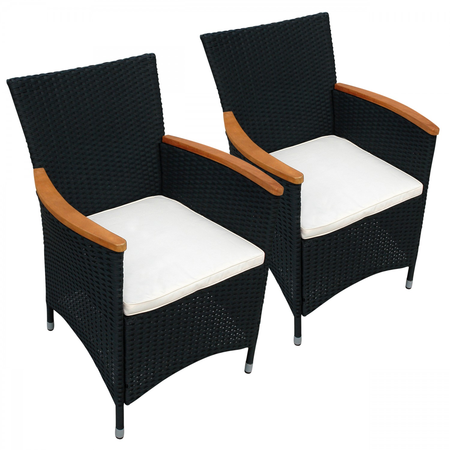 2 x Garten Stühle Garten Sessel Balkonstühle Gartenmöbel Polyrattan und