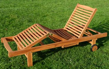 2x ECHT TEAK Sonnenliege Gartenliege Strandliege Holzliege Holz JAV-2x