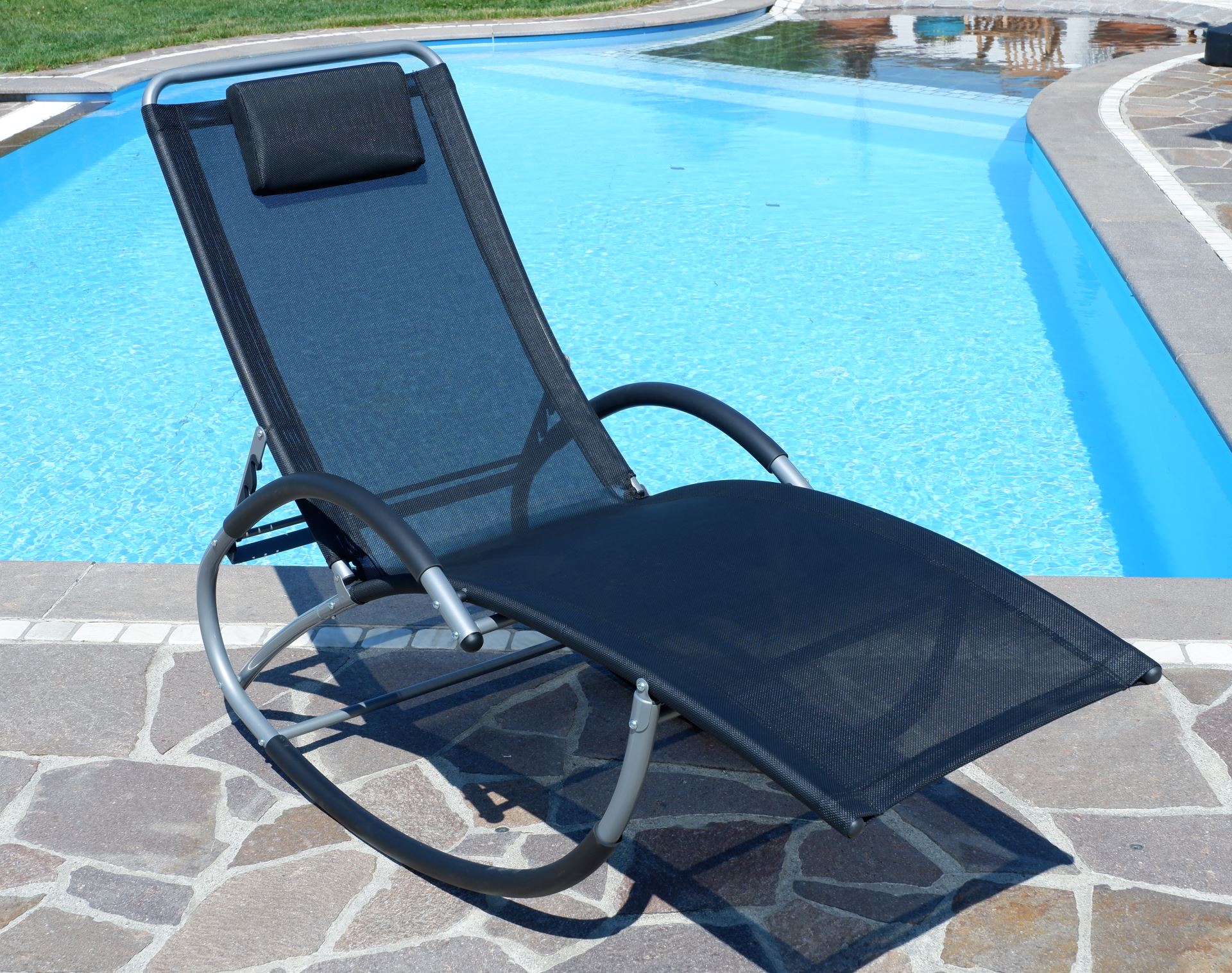 Liegestuhl Schwingstuhl Schaukelstuhl Schaukelliegestuhl mit