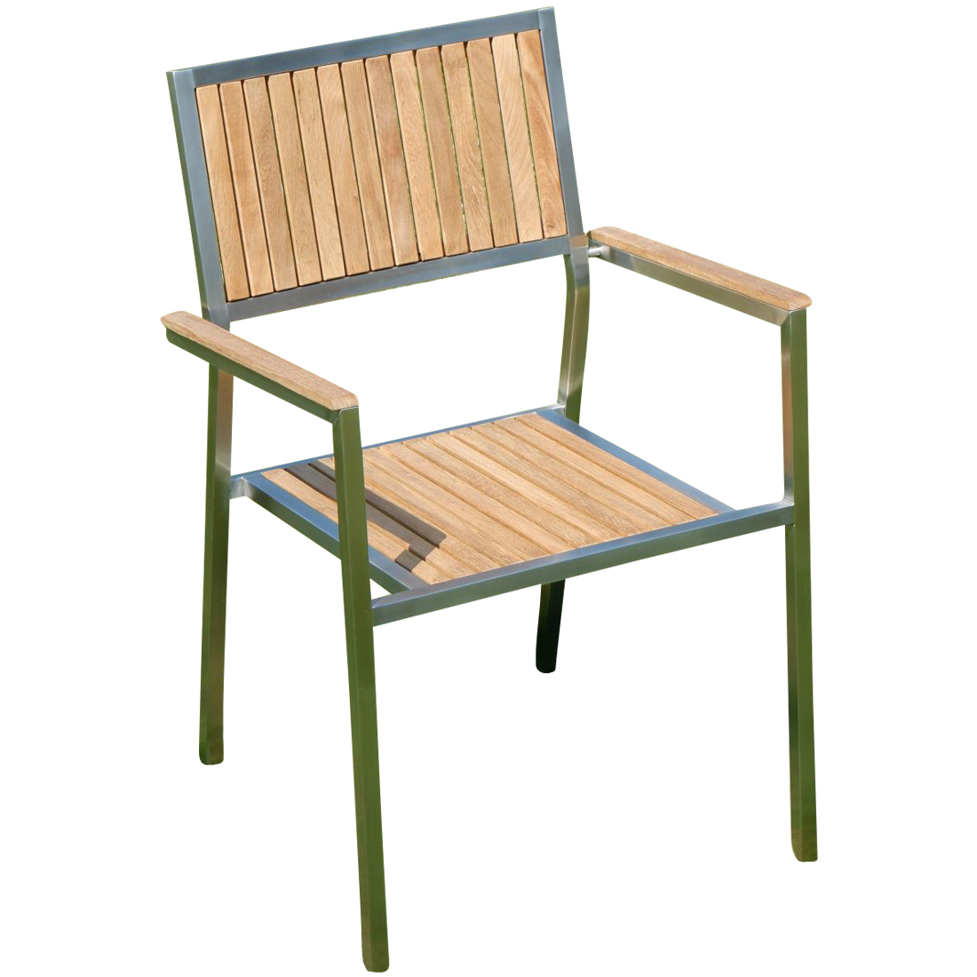 Designer Gartenstuhl Mit Armlehne Kuba Teak Gartensessel Stapelstuhl Stapelsessel Sessel Edelstahl Teak A Grade Stapelbar Sehr Robust As Superstore At