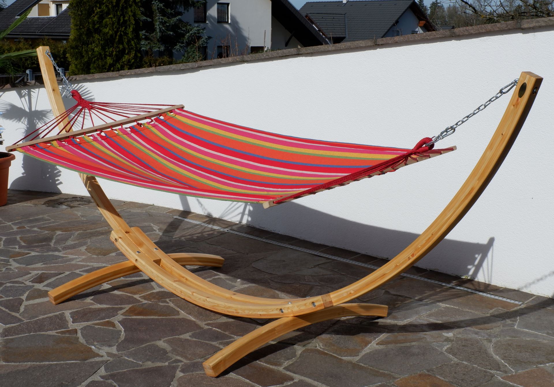 350cm Hängemattengestell NATUR ALICIA aus Holz Lärche natur mit
