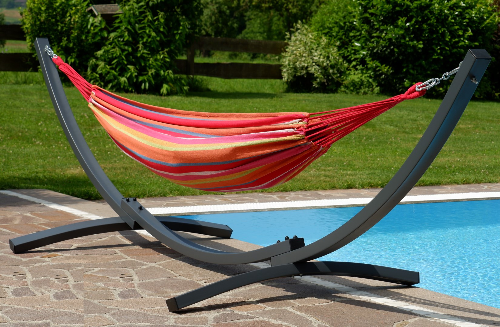 375cm Hngemattengestell fr 1 Person - Gestell aus Metall CAPRI-MONA -  Hngemattenstnder mit Tuch-Hngematte fr Garten und Camping |  AS-SUPERSTORE.at