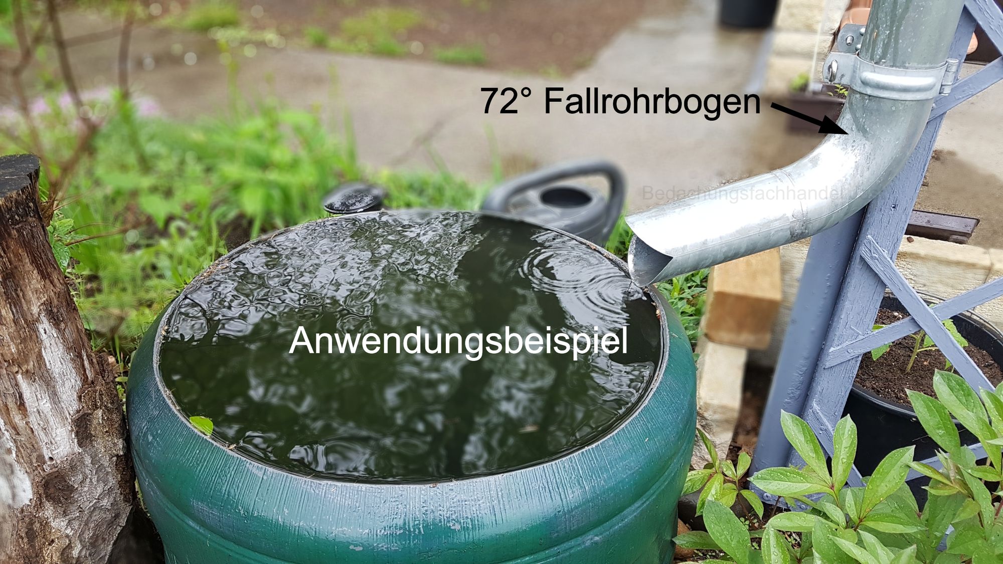 Zink Fallrohrbogen mit Einzug d=87mm x 72° Regenfallrohr Bogen