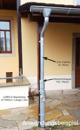 verzinkt LORO-X Standrohr mit Reinigung 100x1000mm Innenbesch. | eBay
