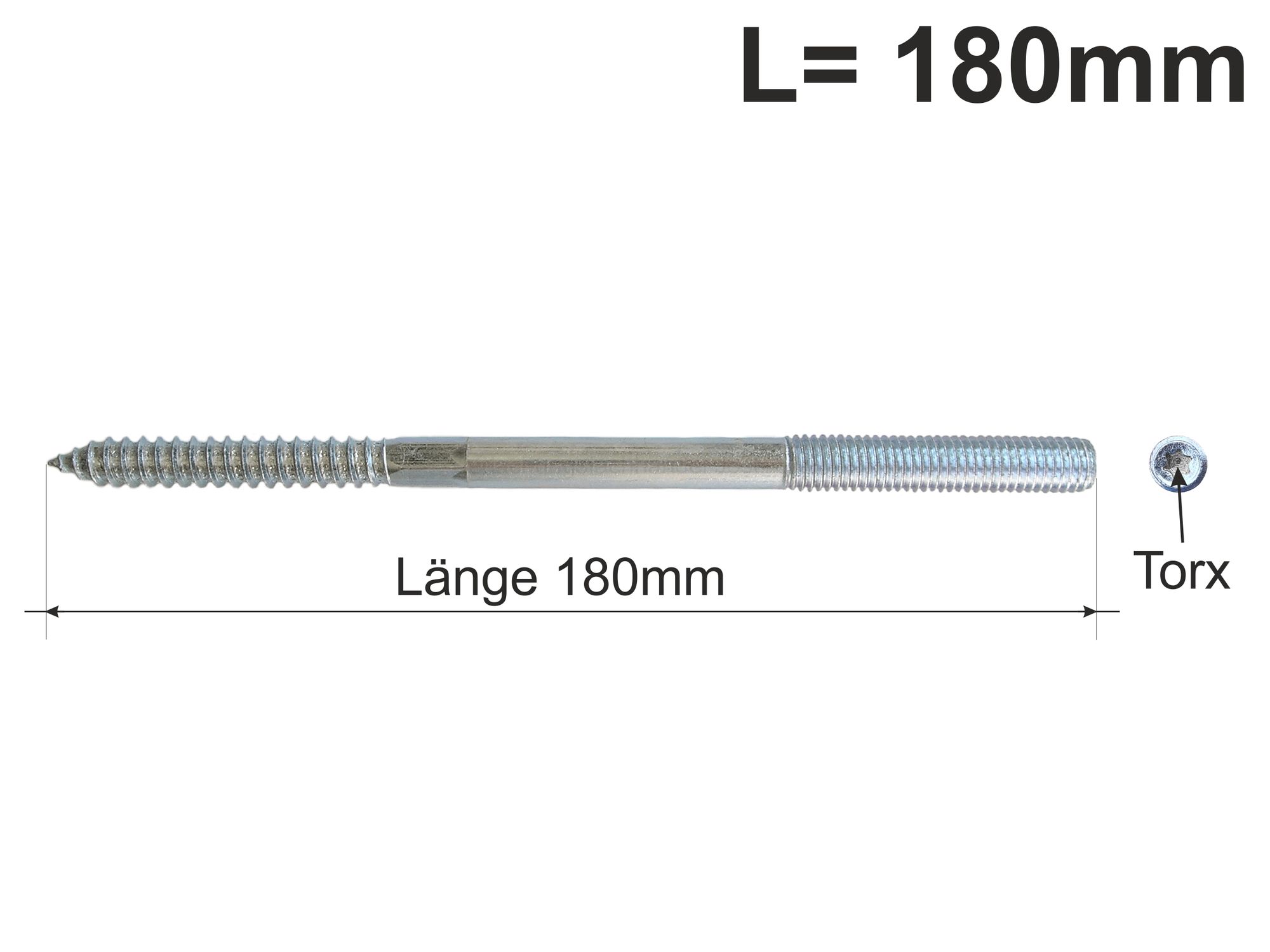 Stockschraube M10 x 180mm für Fallrohrschelle | Dachdecker Shop