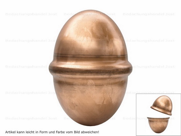 Kupfer Kugel hochoval 115/100mm mit Wulst (2 Halbkugeln) | Dachdecker Shop