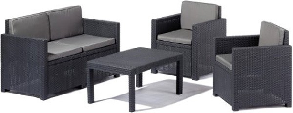 Allibert Victoria Lounge-Set Wickeroptik Garten Wicker ...