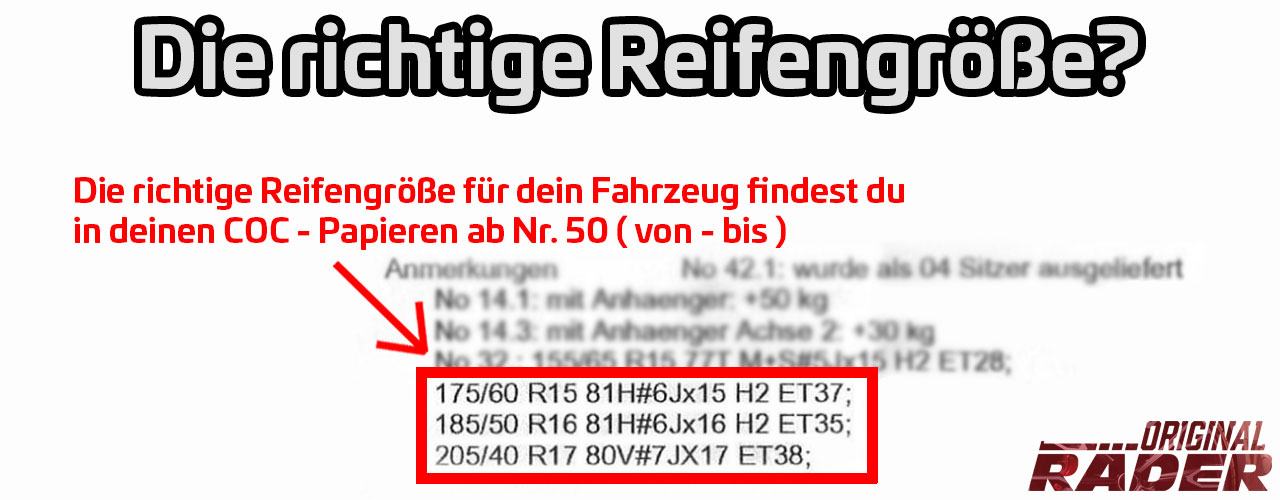 Die richtige Reifengröße für mein Auto und Felgen finden! Die richtige Reifengröße für mein Auto und Felgen finden!