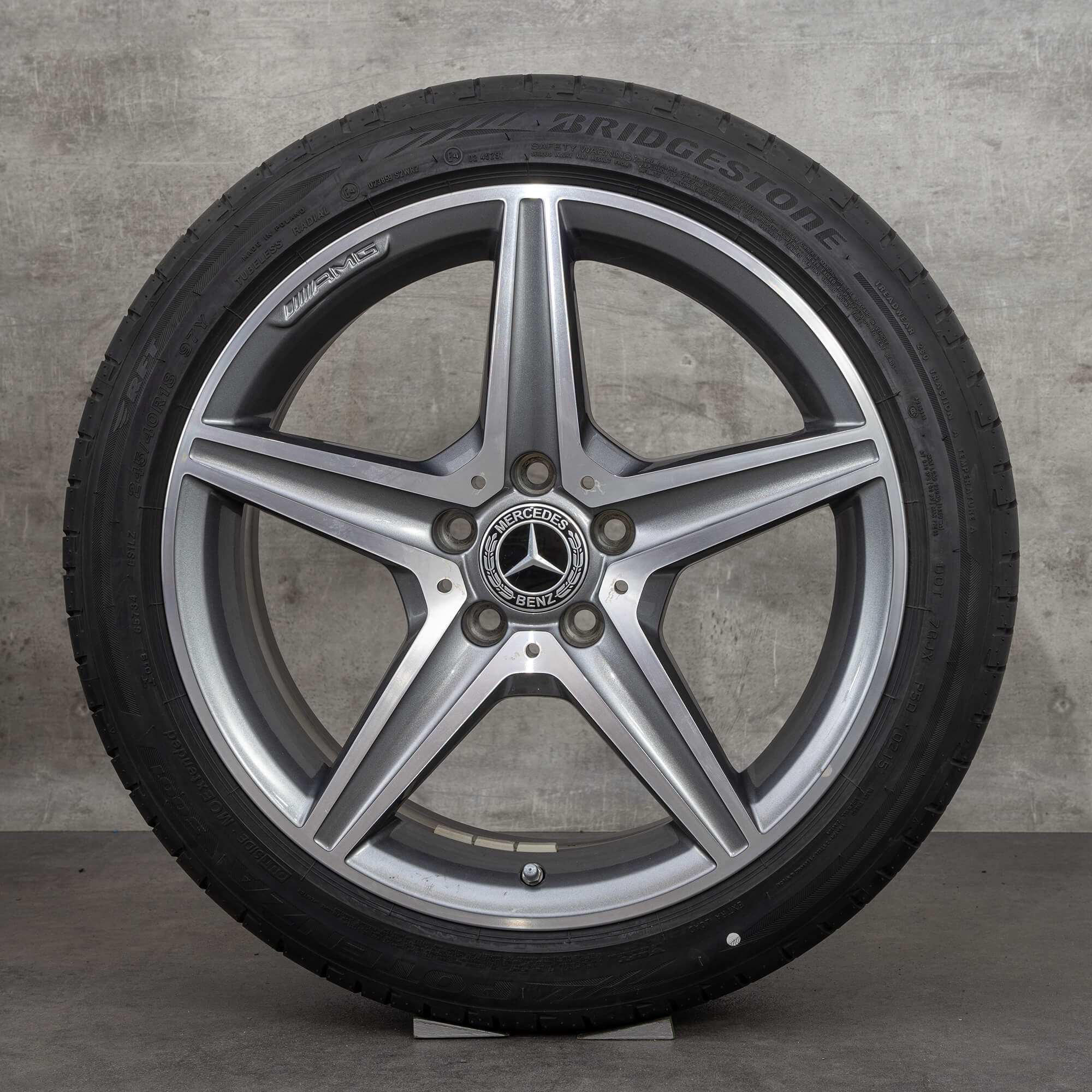 Mercedes Benz AMG 18 tommer fælge Cklasse W205 S205 A205 C205 sommerhjul