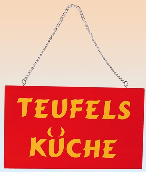 Holz Schild Teufels Küche zum Aufhängen Holz Schild Teufels Küche zum Aufhängen