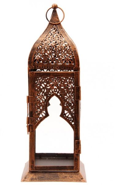 Orientalische marokkanische Laterne 43cm Kerzenhalter Metall Buntglas farbenfroh