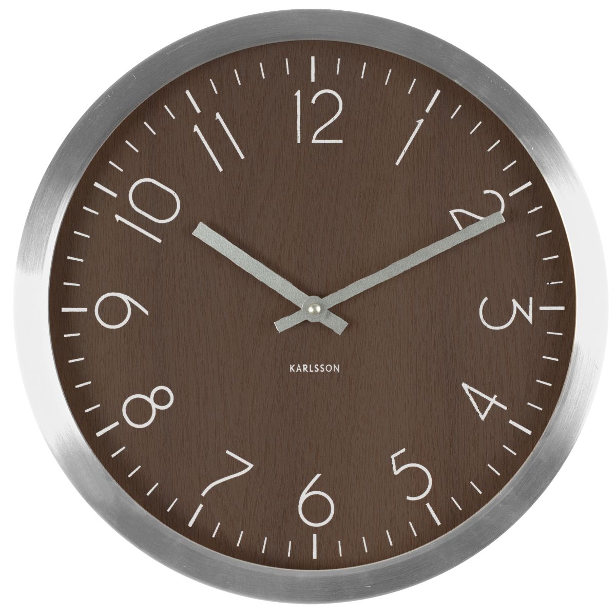 XL Wanduhr \'Charm\' dunkles Holz/Aluminium, Ø 60 cm XL Wanduhr \'Charm\' dunkles Holz/Aluminium, Ø 60 cm