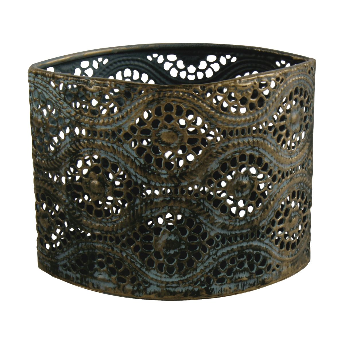 Teelichtglas Windlicht Orientalisch Marokko /& Metalldekor silber antik 9 cm