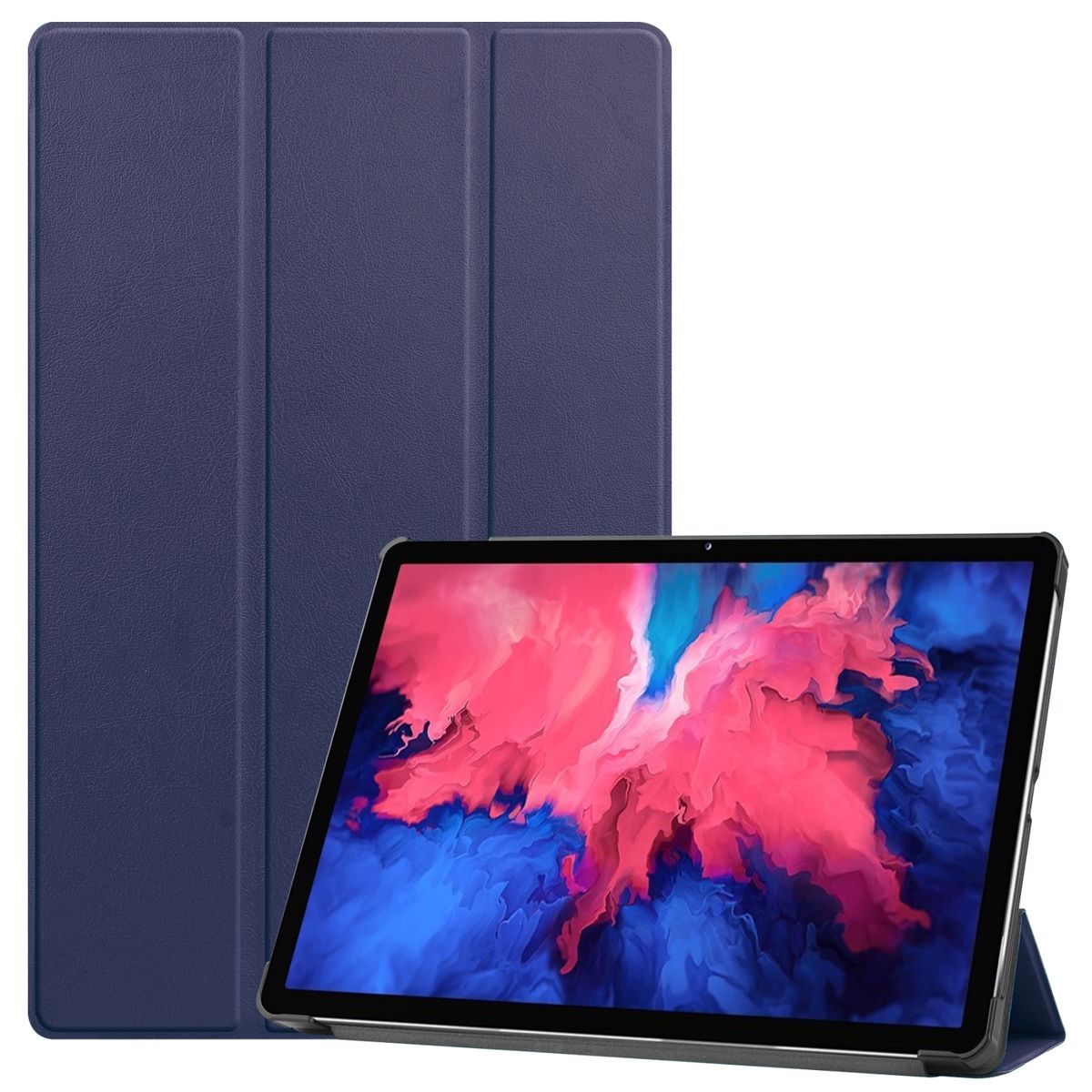 König Design Étui pour Tablette Compatible avec Lenovo Tab P11 Étui de Protection Portefeuille Cover 360 Case Cases Bleu