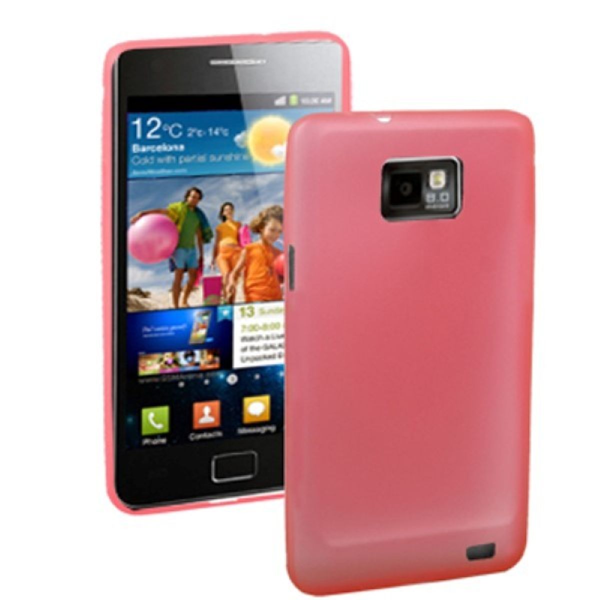 Protective case ultra thin 0.3 mm for mobile phone Samsung Galaxy S2 i9100 red transparent